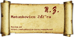 Matuskovics Zóra névjegykártya